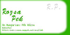 rozsa pek business card