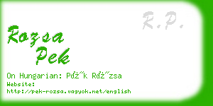 rozsa pek business card